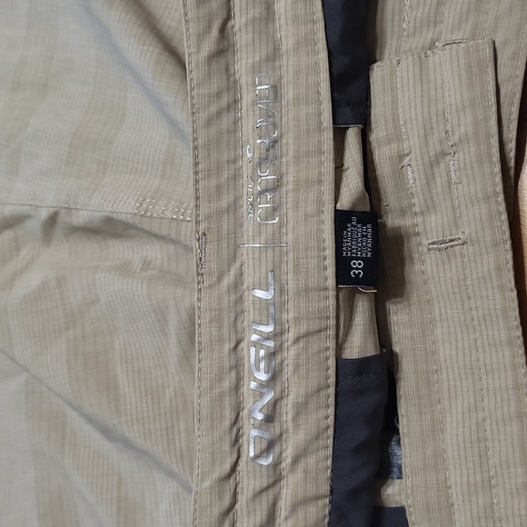 O'Neill Tan Striped Moisture Wicking Shorts W 5 Pockets Cross + Over - Picture 8 of 10